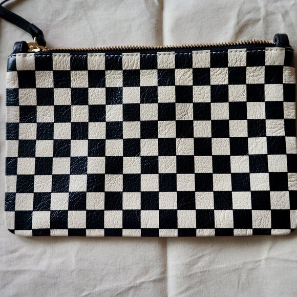 Clare V. Wallet Clutch w/Tabs Black & White Checker - NWT - Picture 1 of 3